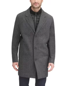 Men's Dockers® Midweight Wool-Blend Topcoat with Quilted Bib