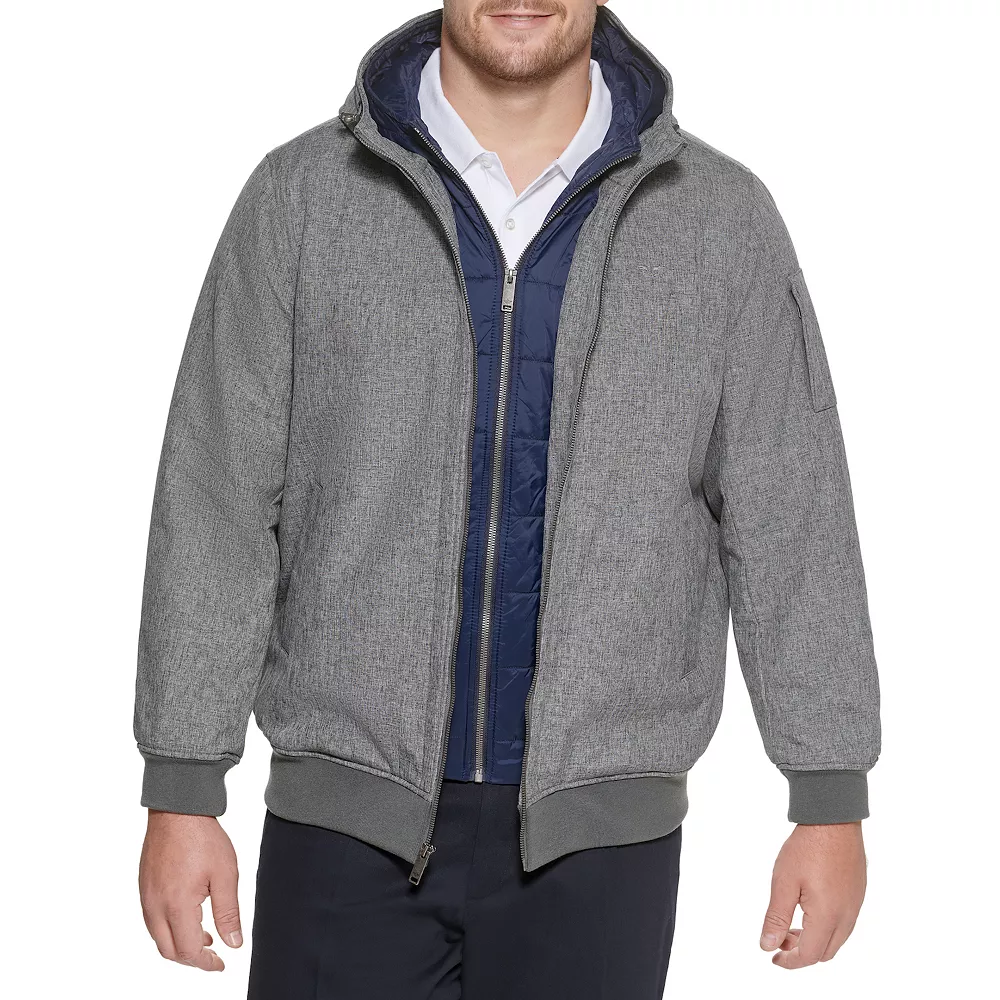 Big & Tall DockersĀ® Hooded Softshell Bomber Jacket with Puffer Bib - Image 6