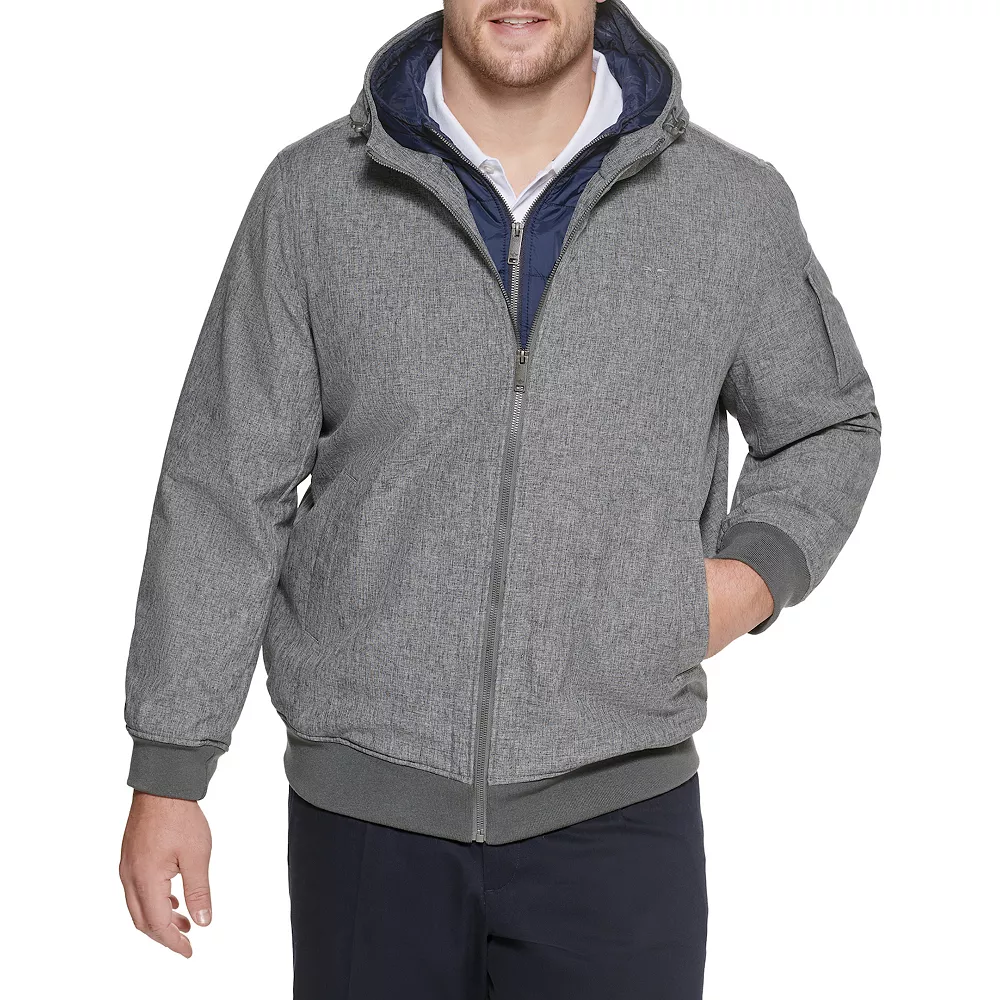 Big & Tall DockersĀ® Hooded Softshell Bomber Jacket with Puffer Bib - Image 2