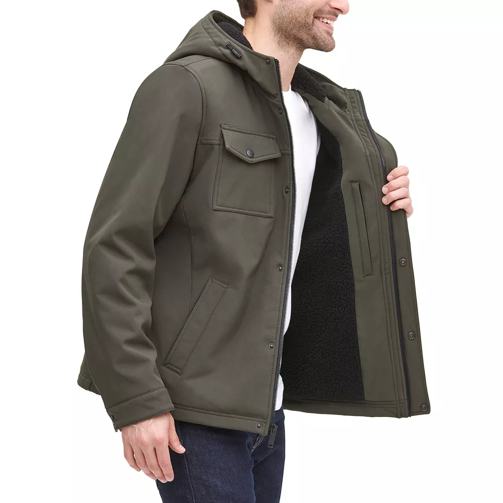 Men's Dockers Hooded Softshell Sherpa Lined Jacket - Image 7