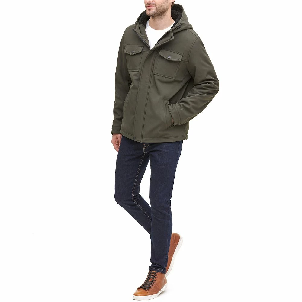 Men's Dockers Hooded Softshell Sherpa Lined Jacket - Image 8