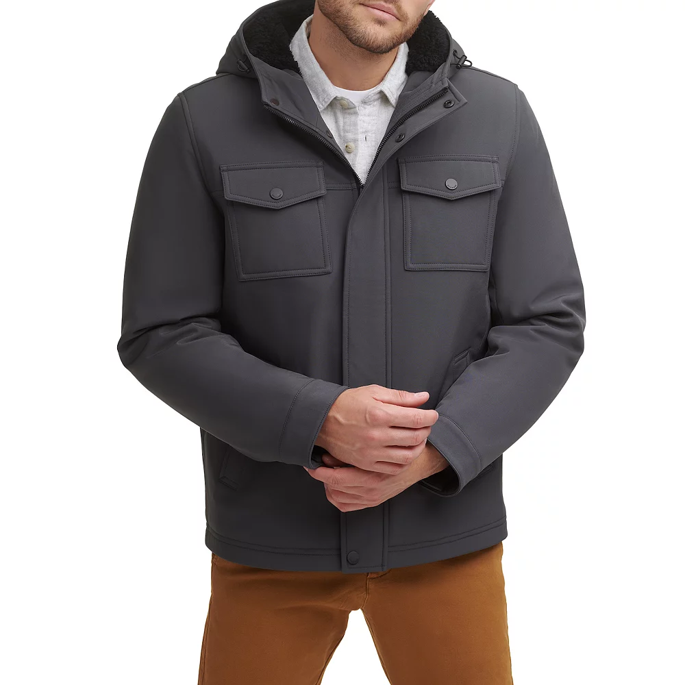Men's Dockers Hooded Softshell Sherpa Lined Jacket - Image 3