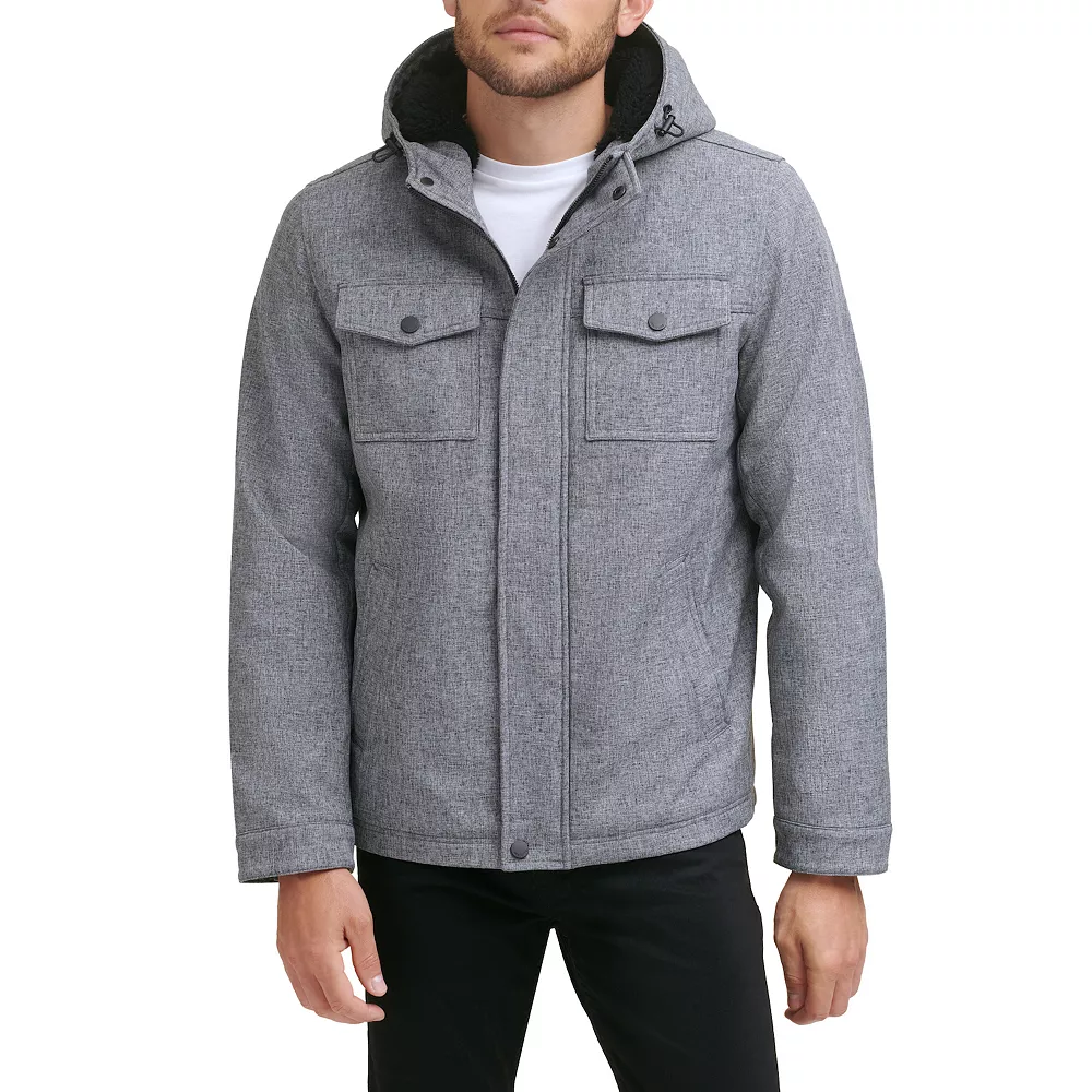 Men's Dockers Hooded Softshell Sherpa Lined Jacket - Image 4