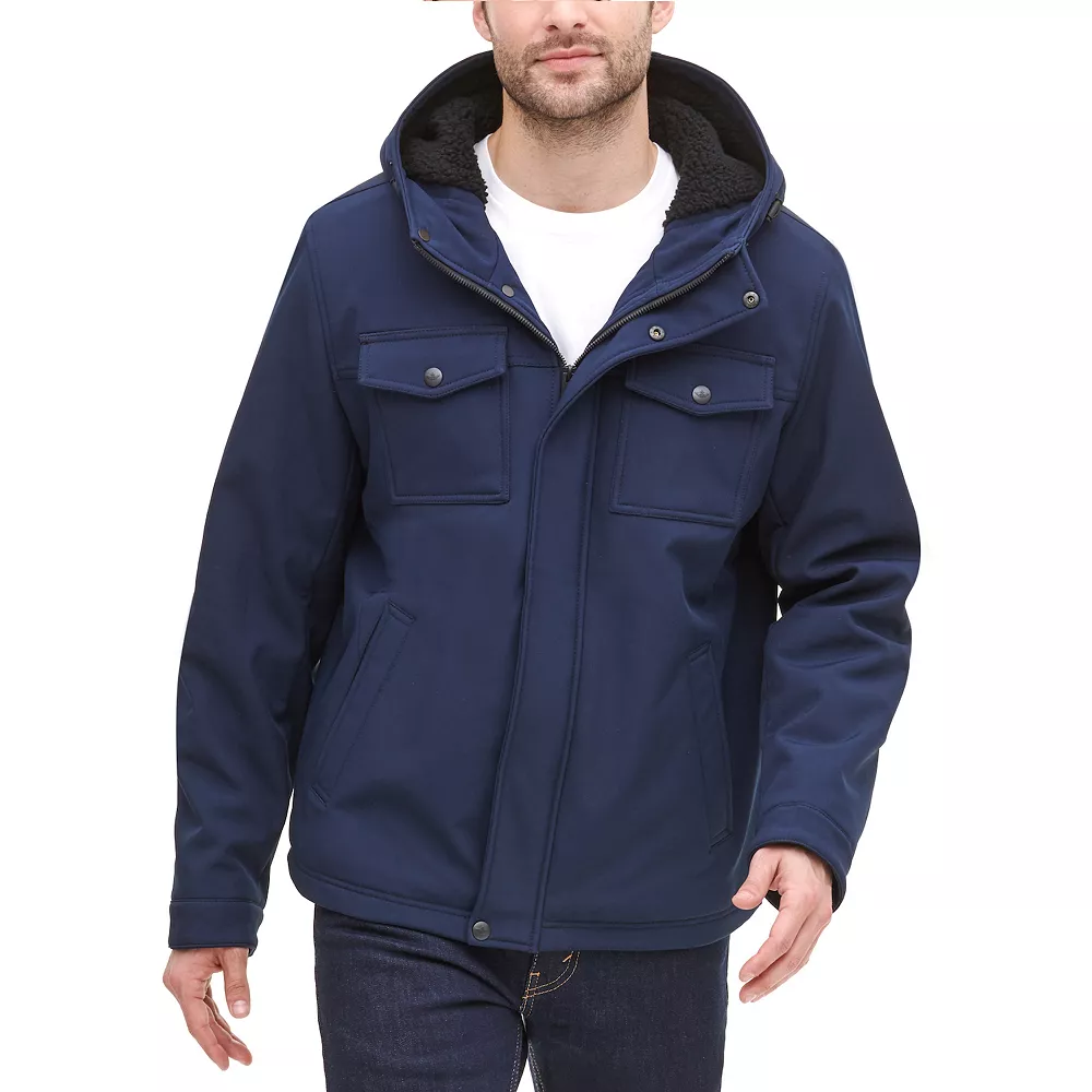 Men's Dockers Hooded Softshell Sherpa Lined Jacket - Image 2