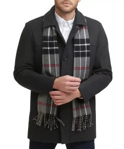 Men's Dockers Wool Blend Coat with Scarf
